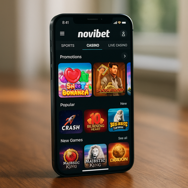 Novibet - Mobilus žaidimas - Responsyvus dizainas telefonui ir planšetei